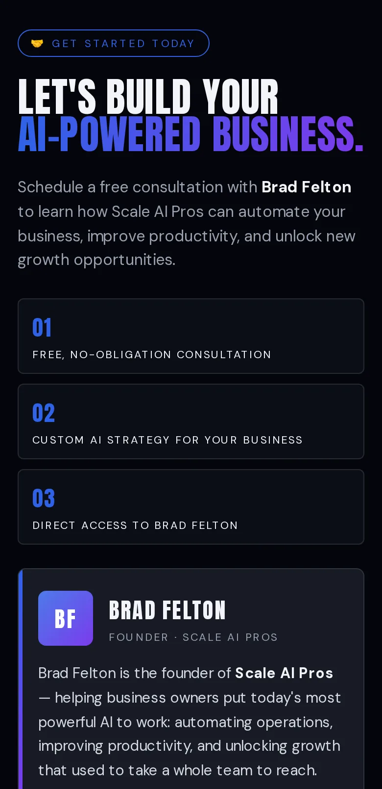 Brad Felton's live digital business card
